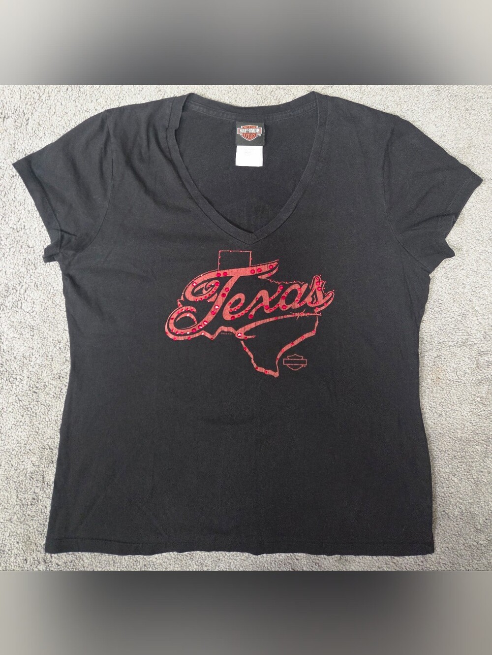 Harley-Davidson Women's Black V-Neck Texas Graphic Tee